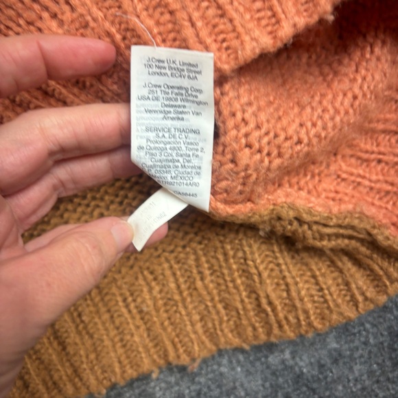 MADEWELL Women’s Balloon-Sleeve Pullover Sweater Colorblock peach/brown - Medium - Picture 5 of 8